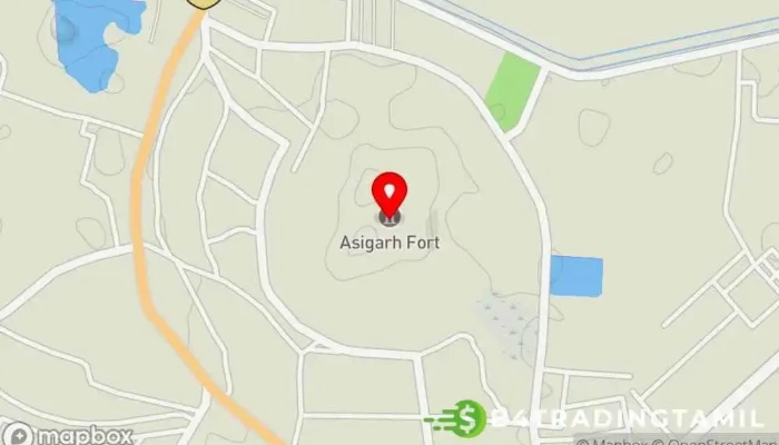 வரைபடம் ஆசிகர் போர்ட் கோட்டை, வரலாற்று முக்கியத்துவம் மிக்க இடம், நினைவு சின்னம், சுற்றுலா பயணி ஈர்ப்பிடங்கள் இல் Hansi, ஹான்சி