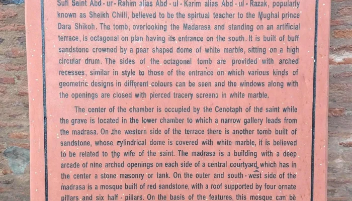 Sheikh Chilli Tomb -  அட்டவணை - Thanesar, தானேசர்